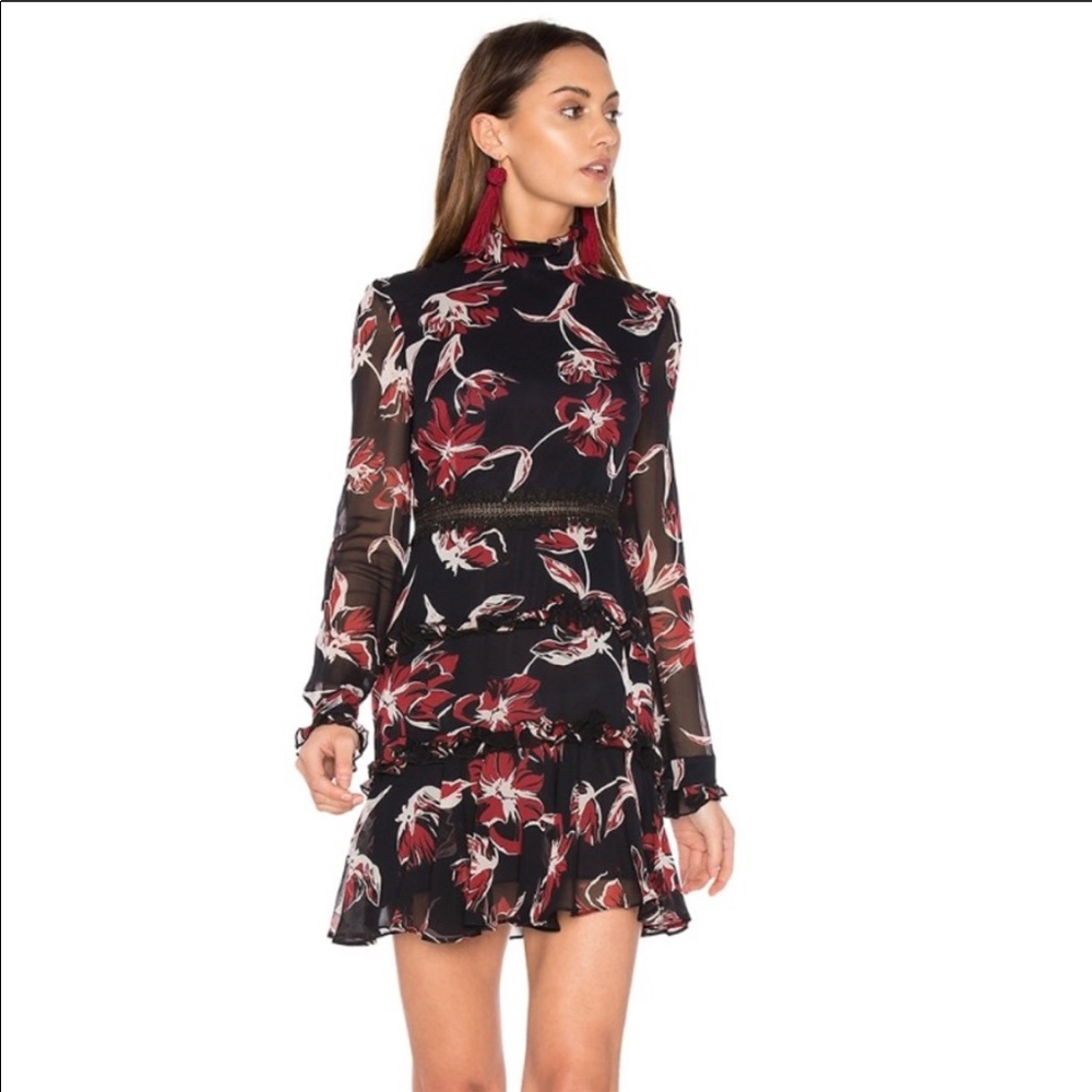 Nicholas French Floral Silk Mini Dress